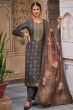 Grey Jacquard Kurta Set