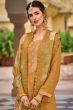 Mustard Yellow Jacquard Kurta Set