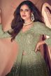 Green Ombre Georgette Anarkali Suit