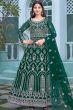 Emerald Green Embroidered Net Anarkali Suit