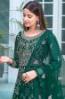 Emerald Green Embroidered Net Anarkali Suit