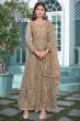 Gold Net Embroidered Anarkali Suit