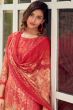 Red Pure Viscose Muslin Digital Print Kurta Set
