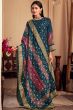 Blue Viscose Printed Kurta Set