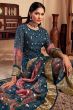 Blue Viscose Printed Kurta Set