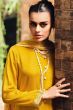Mustard Yellow EmbroideredMuslin Silk Trouser Suit