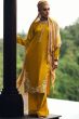 Mustard Yellow EmbroideredMuslin Silk Trouser Suit