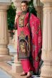 Pink Viscose Silk Printed Kurta Set