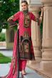 Pink Viscose Silk Printed Kurta Set