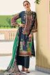 Deep Blue Viscose Silk Printed Kurta Set