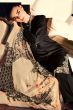Black EmbroideredMuslin Silk Trouser Suit