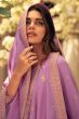 Lavender Resham Embroidered Palazzo Suit 