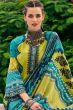 Blue Viscose Silk Printed Kurta Set