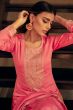 Rose Pink Resham Embroidered Palazzo Suit 