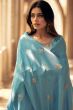 Sky Blue Resham Embroidered Palazzo Suit 