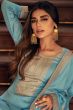 Sky Blue Resham Embroidered Palazzo Suit 