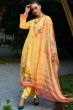 Yellow Cotton Printed Kurta Set