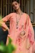 Peach Cotton Printed Kurta Set