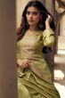 Olive Green Resham Embroidered Palazzo Suit 