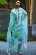 Blue Cotton Printed Kurta Set