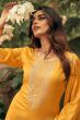 Mustard Yellow Resham Embroidered Palazzo Suit 