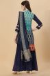 Navy Blue Georgette Printed Gharara Suit