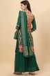 Green Georgette Printed Gharara Suit