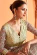 Light Olive Floral Printed Anarkali Suit
