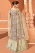 Light Olive Floral Printed Anarkali Suit