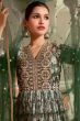 Dark Green Floral Printed Anarkali Suit