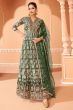 Dark Green Floral Printed Anarkali Suit