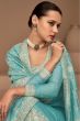 Turquoise Green Straight Cut Palazzo Suit