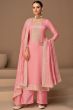 Pink Straight Cut Palazzo Suit