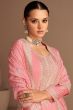 Pink Straight Cut Palazzo Suit