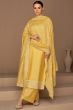 Yellow Straight Cut Palazzo Suit