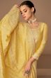 Yellow Straight Cut Palazzo Suit