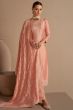 Peach Straight Cut Palazzo Suit