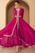 Rani Pink Floor Length Anarkali Kurti