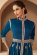 Blue Floor Length Abaya Style Anarkali Kurti