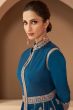 Blue Floor Length Abaya Style Anarkali Kurti