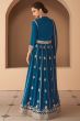 Blue Floor Length Abaya Style Anarkali Kurti