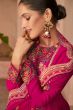 Magenta Pink Georgette Salwar Kameez With Thread Work