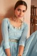 Aqua Blue Embroidered Anarkali Gown