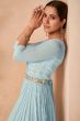 Aqua Blue Embroidered Anarkali Gown