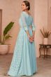 Aqua Blue Embroidered Anarkali Gown