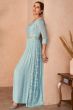Aqua Blue Embroidered Anarkali Gown