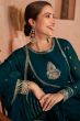 Teal Blue Embroidered Anarkali Suit