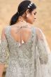 Grey Sequins Embroidered Net Floor Length Anarkali Suit