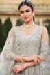 Grey Sequins Embroidered Net Floor Length Anarkali Suit
