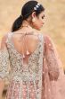Peach Sequins Embroidered Net Floor Length Anarkali Suit
